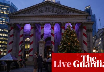 Stock market investors hope for Santa rally; Vistry shares plunge after latest profit warning – business live | Business