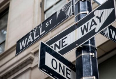 A Wall Street sign near the New York Stock Exchange